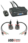 Lindy VGA KVM Switch Compact USB 2.0 Audio 2 Port - Switch KVM / audio / USB - 2 x KVM / audio / USB - 1 utente locale - desktop
